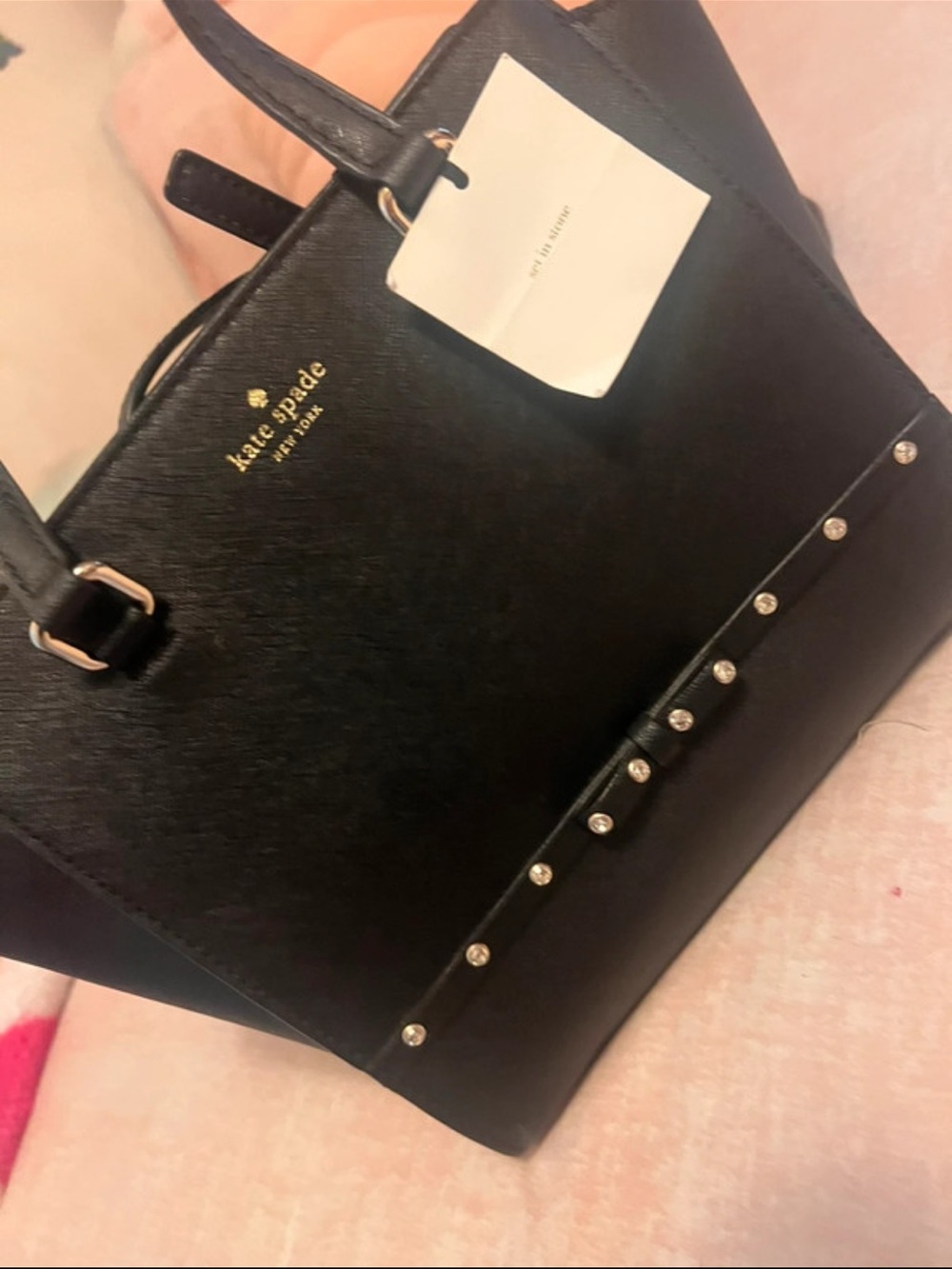 kate spade Black Studded Crossbody Tote